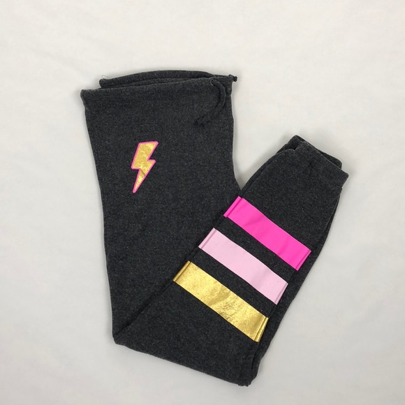 Chaser Gray Lightening Bolt Joggers / Sweatpants - Picture 2 of 7